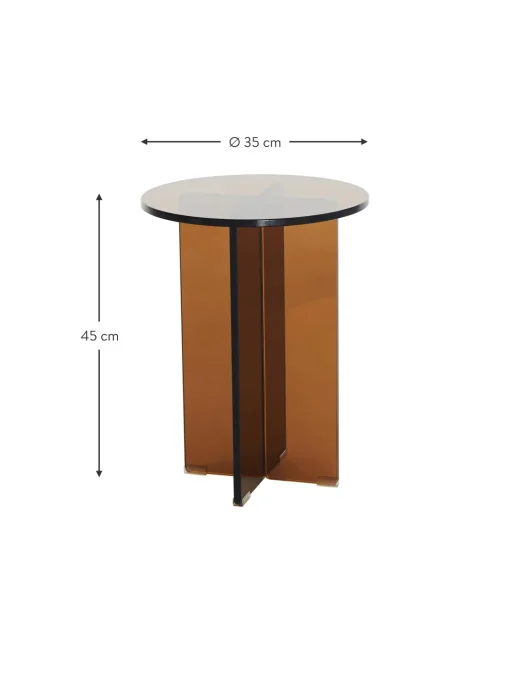 Mesa Auxiliar Redonda Iris, Tablero De Vidrio Tintato