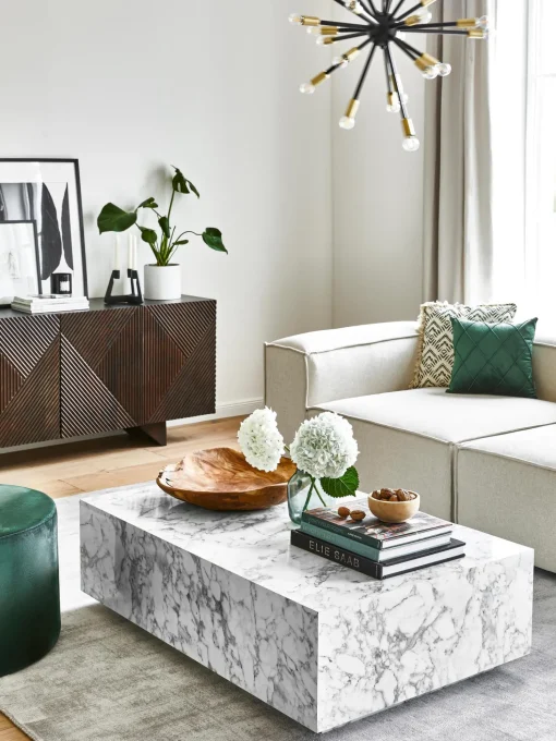 Mesa De Centro En Look Marmol Lesley