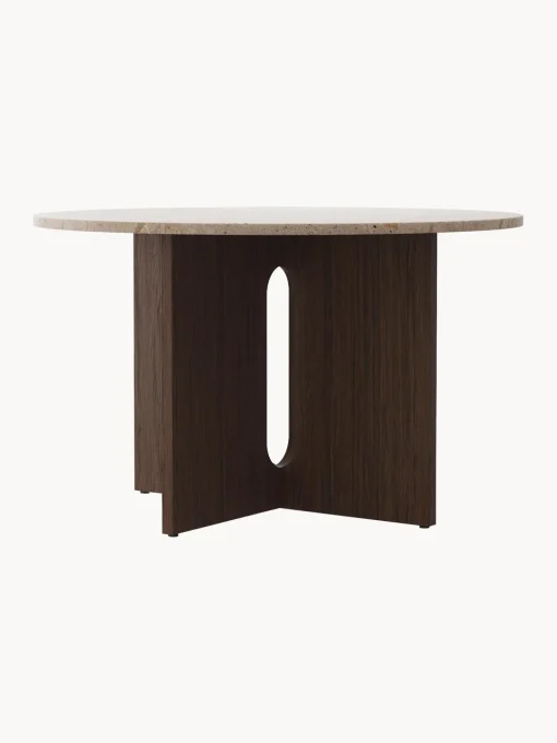 Mesa De Comedor Androgyne, Tablero De Piedra Arenisca, O 120 Cm