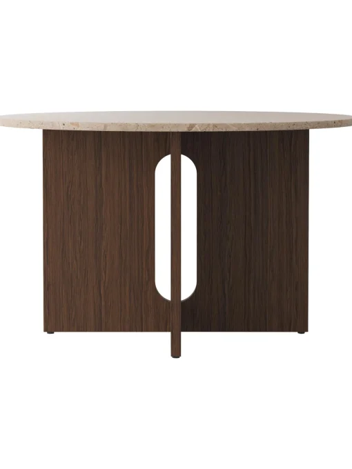 Mesa De Comedor Androgyne, Tablero De Piedra Arenisca, O 120 Cm
