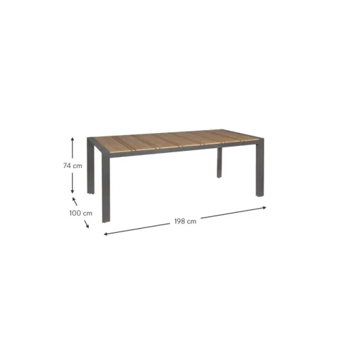 Mesa De Comedor Para Exterior Kubik, 198 X 100 Cm