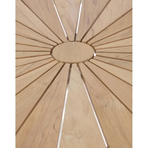 Mesa Redonda Para Exterior Hard & Ellen, Tablero De Madera De Teca