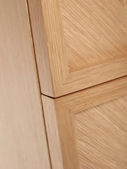 Mesilla De Noche De Madera De Roble Diseno Espiga Herringbone