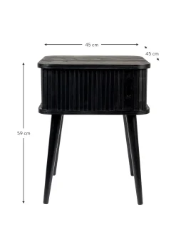 Mesita De Noche De Madera Barbier, Puerta Corredera