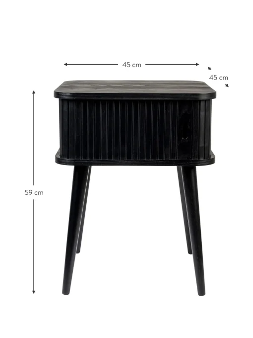 Mesita De Noche De Madera Barbier, Puerta Corredera