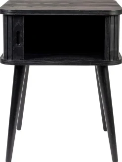 Mesita De Noche De Madera Barbier, Puerta Corredera