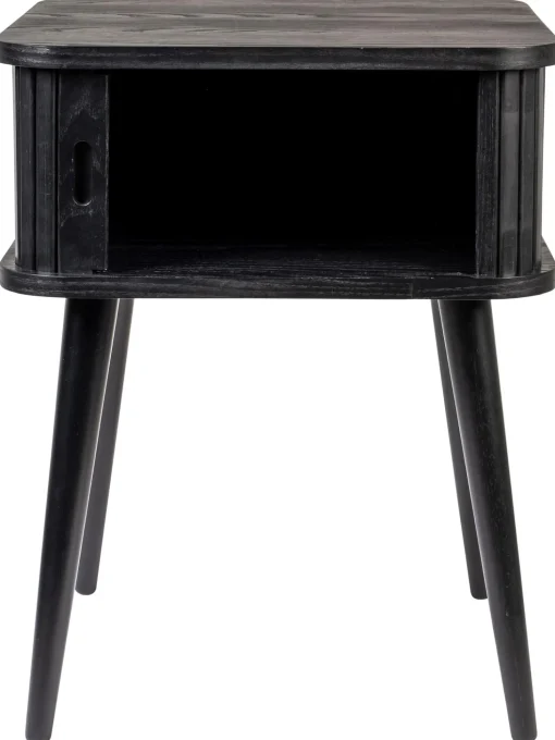 Mesita De Noche De Madera Barbier, Puerta Corredera