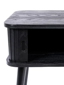 Mesita De Noche De Madera Barbier, Puerta Corredera