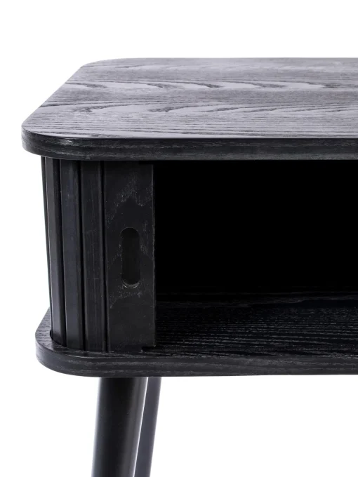 Mesita De Noche De Madera Barbier, Puerta Corredera