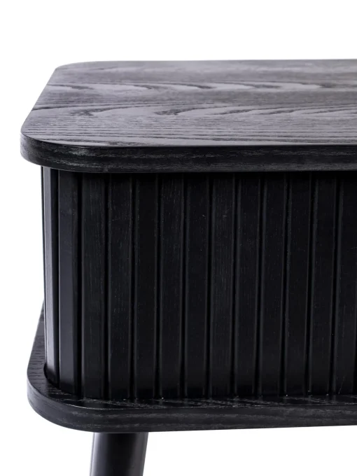 Mesita De Noche De Madera Barbier, Puerta Corredera