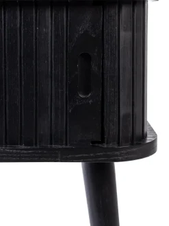 Mesita De Noche De Madera Barbier, Puerta Corredera