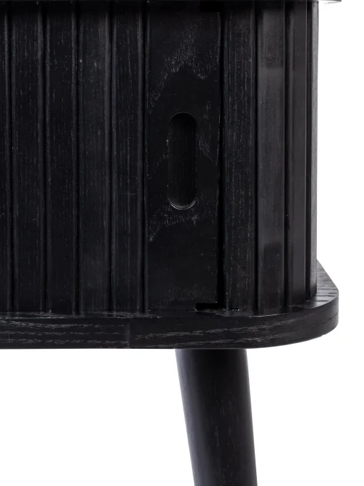 Mesita De Noche De Madera Barbier, Puerta Corredera