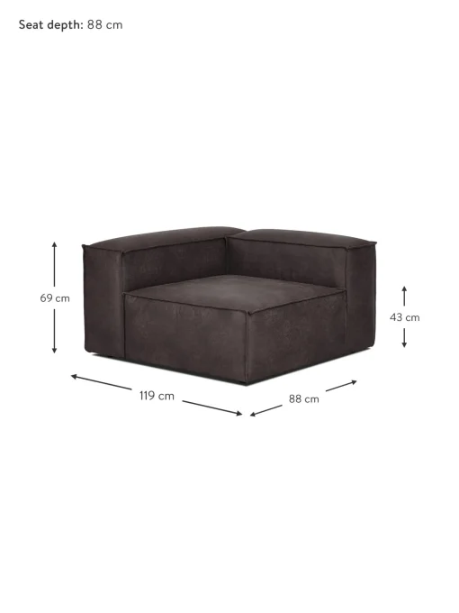 Modulo De Esquina Sofa De Cuero Reciclado Lennon