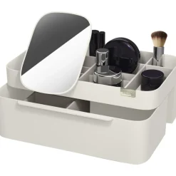 Organizador De Cosmeticos Con Cierre Magnetico Y Espejo Viva