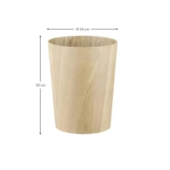 Papelera Redonda De Madera Wilo