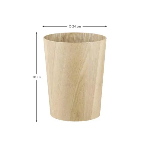Papelera Redonda De Madera Wilo
