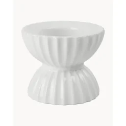 Portavelas De Porcelana Con Relieves Tura