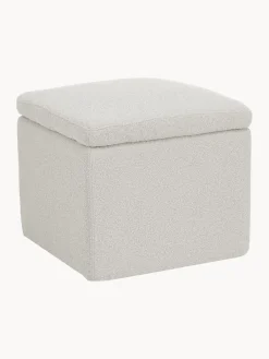 Puf En Tejido Boucle Winou, Con Espacio De Almacenamiento
