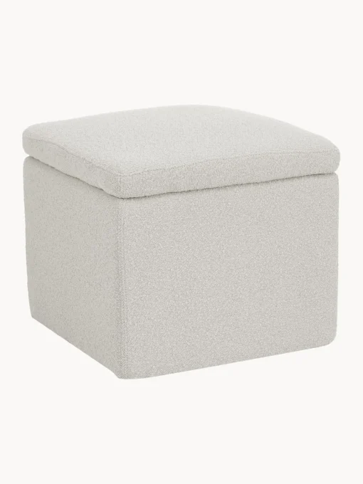 Puf En Tejido Boucle Winou, Con Espacio De Almacenamiento