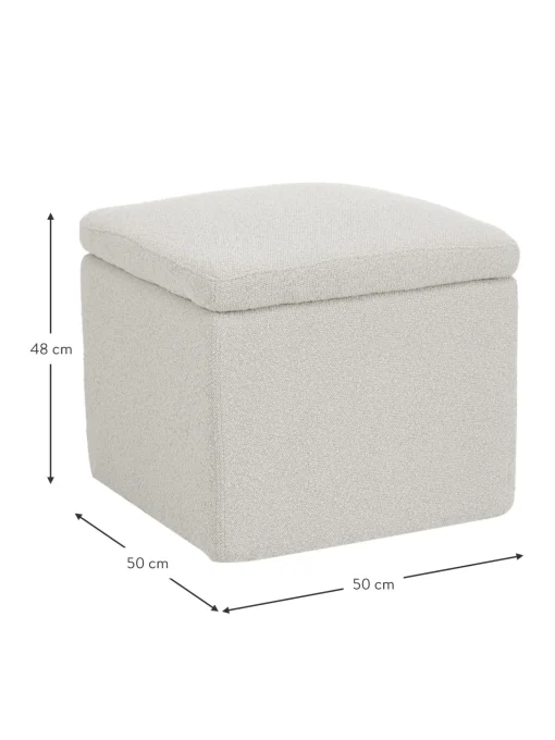 Puf En Tejido Boucle Winou, Con Espacio De Almacenamiento