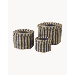 Set De Cestas Artesanales De Jacinto De Agua Polly, 3 Uds.