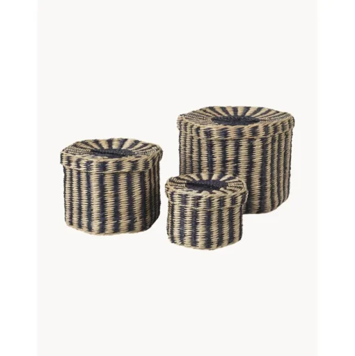 Set De Cestas Artesanales De Jacinto De Agua Polly, 3 Uds.