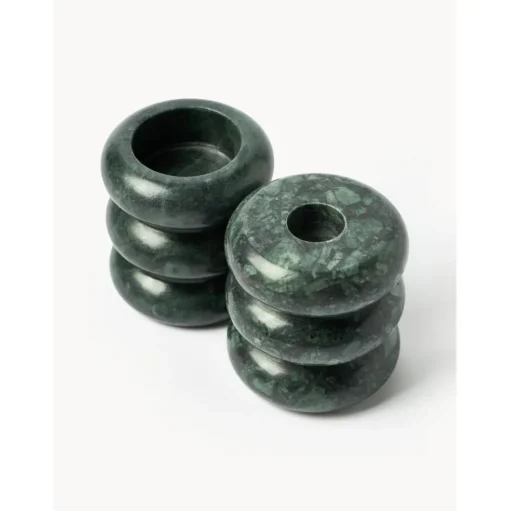 Set De Portavelas Y Candelabros 2En1 De Marmol Orta, 2 Uds.