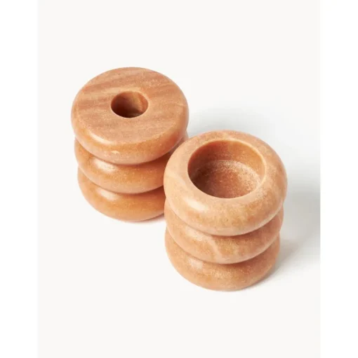 Set De Portavelas Y Candelabros 2En1 De Marmol Orta, 2 Uds.