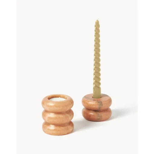 Set De Portavelas Y Candelabros 2En1 De Marmol Orta, 2 Uds.