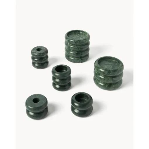 Set De Portavelas Y Candelabros 2En1 De Marmol Orta, 2 Uds.