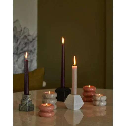 Set De Portavelas Y Candelabros 2En1 De Marmol Orta, 2 Uds.