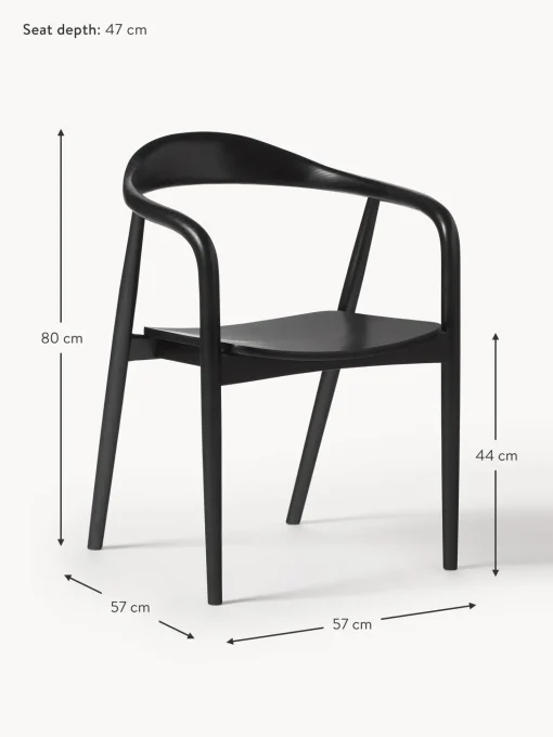 Silla Con Reposabrazos De Madera Angelina