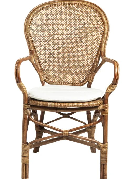 Silla Con Reposabrazos De Ratan Edelina