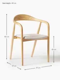 Silla Con Reposabrazos De Madera Con Asiento Tapizado Angelina