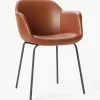 Silla Con Reposabrazos Pequena De Cuero Sintetico Fiji