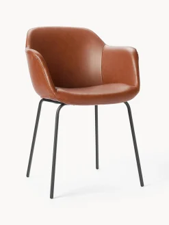 Silla Con Reposabrazos Pequena De Cuero Sintetico Fiji