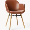 Silla Con Reposabrazos Pequena De Cuero Sintetico Fiji