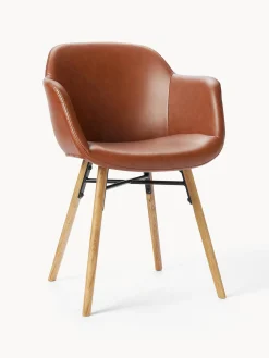 Silla Con Reposabrazos Pequena De Cuero Sintetico Fiji