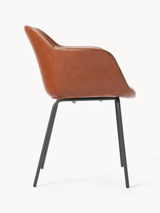 Silla Con Reposabrazos Pequena De Cuero Sintetico Fiji