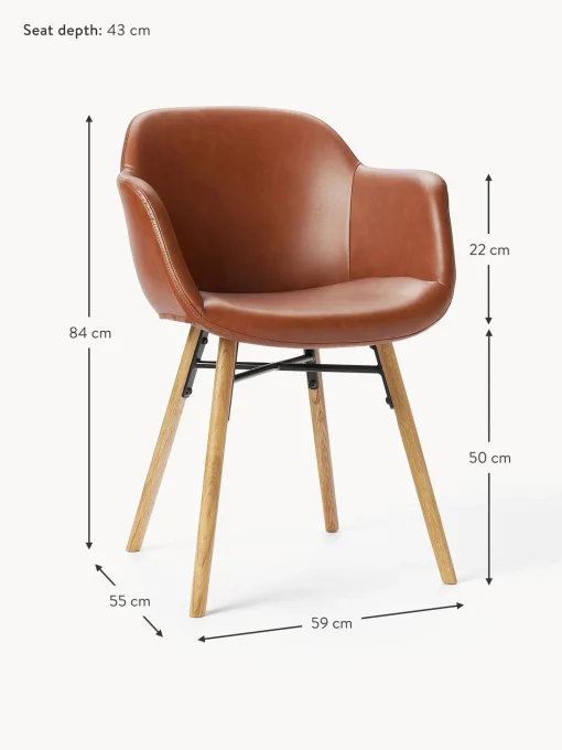 Silla Con Reposabrazos Pequena De Cuero Sintetico Fiji