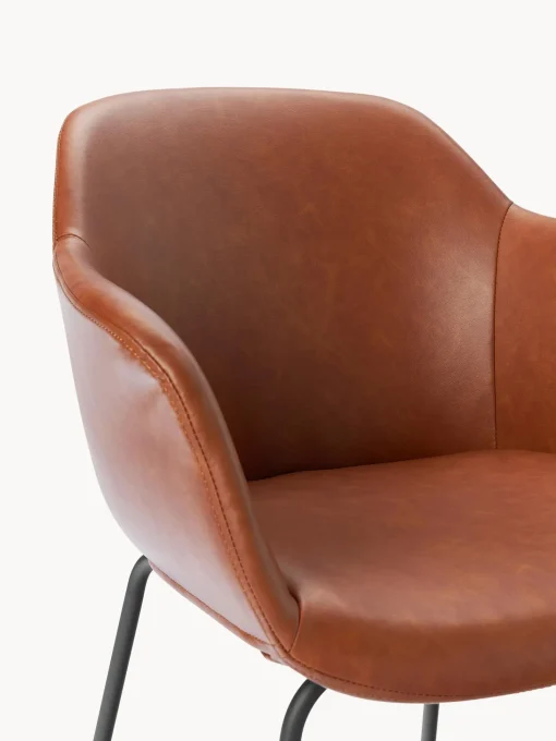Silla Con Reposabrazos Pequena De Cuero Sintetico Fiji