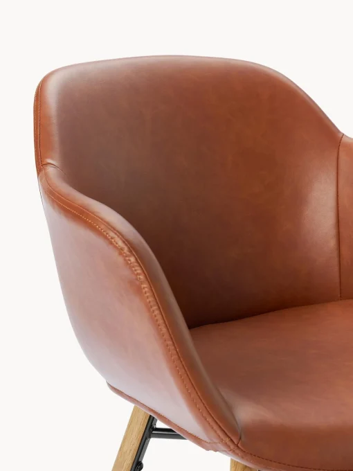 Silla Con Reposabrazos Pequena De Cuero Sintetico Fiji
