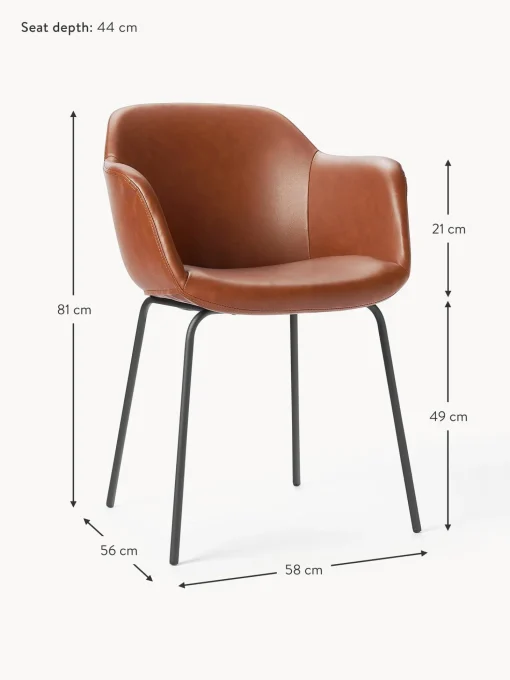 Silla Con Reposabrazos Pequena De Cuero Sintetico Fiji