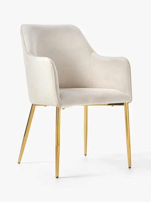 Silla Con Resposabrazos En Terciopelo Ava