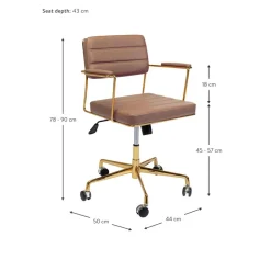 Silla De Oficina De Cuero Sintetico Dottore