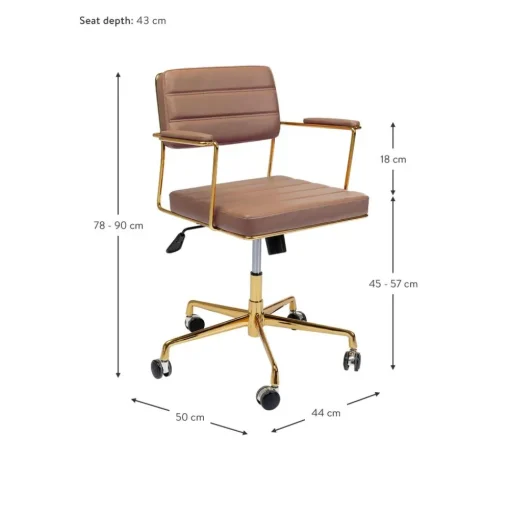 Silla De Oficina De Cuero Sintetico Dottore