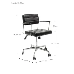 Silla De Oficina De Cuero Sintetico Dottore