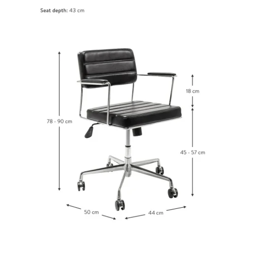 Silla De Oficina De Cuero Sintetico Dottore