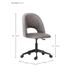Silla De Oficina De Terciopelo Rachel, Altura Regulable