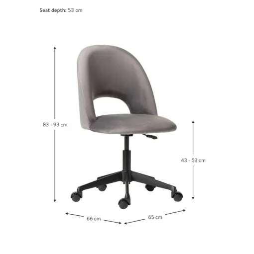 Silla De Oficina De Terciopelo Rachel, Altura Regulable